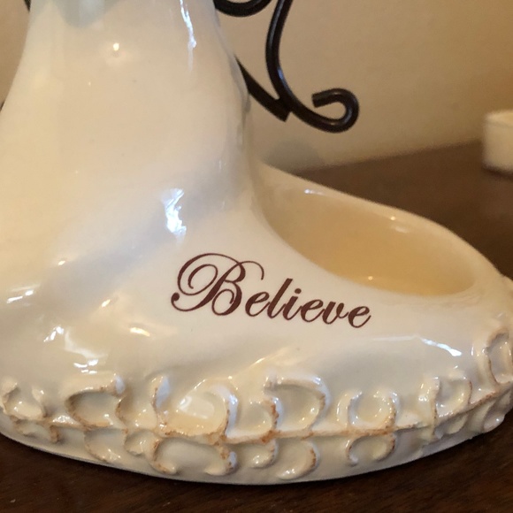 ✨SALE Set of 3 Angel Porcelain tea light Candle Holders Believe Hope Peace NIB - Picture 11 of 12